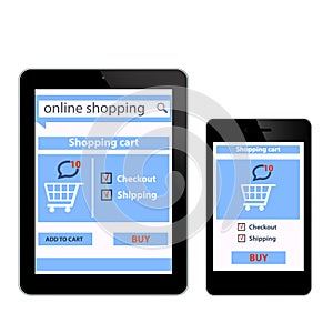 Online shopping with digital tablet smartfon ecomm