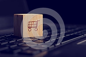 Online shopping and e-commerce background