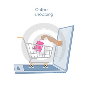 Online shopping or e-commerce concept