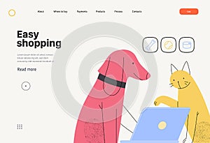 Online shopping and electronic commerce vector illustration series