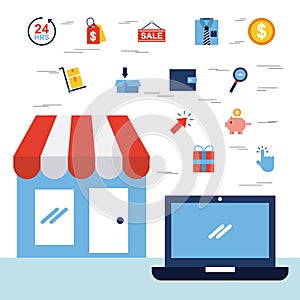 Online shopping flat