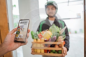 Online shopping. grocery delivery at home