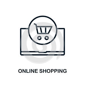Online Shopping icon. Line style simple element from e-commerce icons collection. Pixel perfect simple online shopping icon for