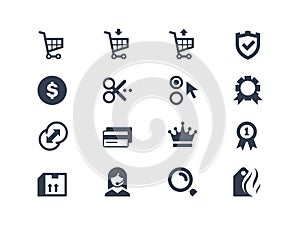 Online shopping icons