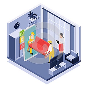 Online Shopping Isometric Composition