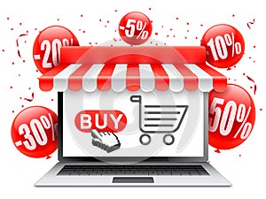 Online Shopping with Laptop