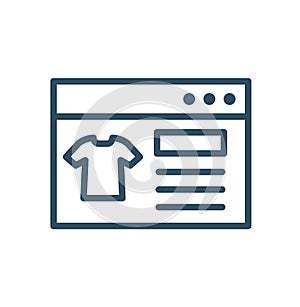 Online shopping on laptop computer flat icon for apps and websites
