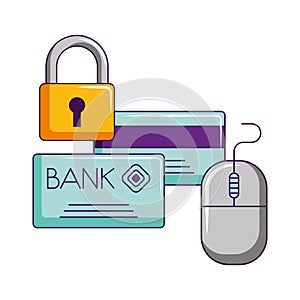 Online shopping mouse click bank cards security