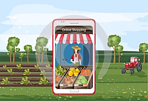 Online shopping of organic vegetables on smart phone app