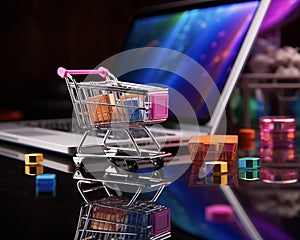 Online shopping, sale background photo