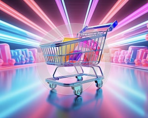 Online shopping, sale background photo