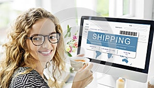 Online Shopping Shipping Internet Commerce Concept