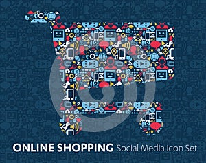 Online shopping of social media icons