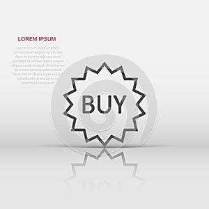Online shopping star icon in flat style. Buy button vector illustration on white isolated background. E-commerce business concept