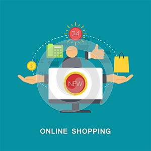 Online shopping vector
