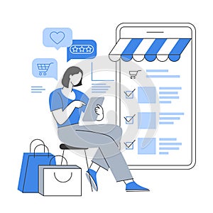 Online shopping vector concept