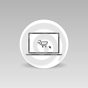 Online shopping vector icon E-commerce concept