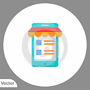 Online shopping vector icon sign symbol