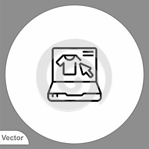 Online shopping vector icon sign symbol