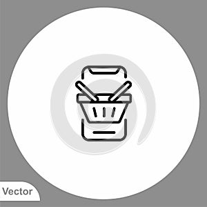 Online shopping vector icon sign symbol