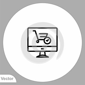 Online shopping vector icon sign symbol