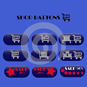 Online shopping web shop icons