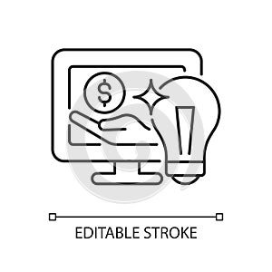 Online sponsorship linear icon