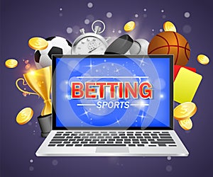 Online sports betting vector poster banner design template