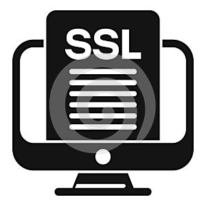 Online SSL certificate icon simple vector. Web data