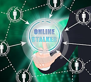 Online Stalker Evil Faceless Bully 2d Illustration