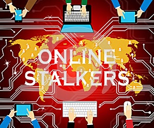 Online Stalker Evil Faceless Bully 2d Illustration