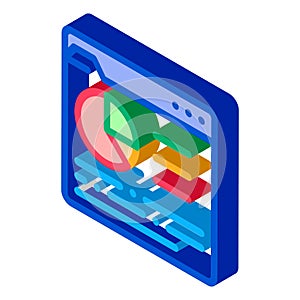 Online Statistician Analysis isometric icon vector illustration