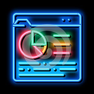 Online Statistician Analysis neon glow icon illustration