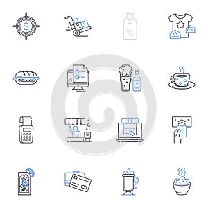 Online store line icons collection. E-commerce, Retail, Shopping, Buy, Purchase, Checkout, Cart vector and linear