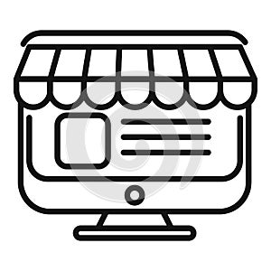 Online store order icon outline vector. Social care gift