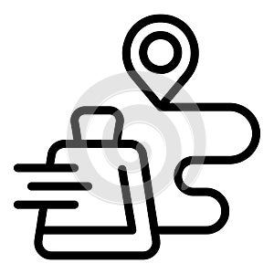 Online store route icon outline vector. Shop sale