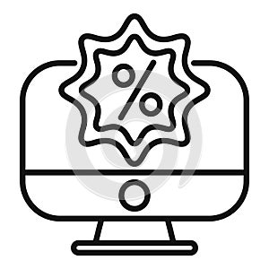 Online store sale icon outline vector. Credit care customer