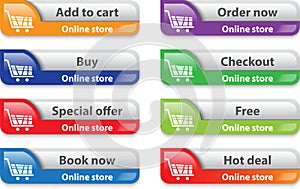 Online store/shop web interface elements