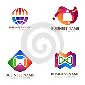 Online Store, shopping logo and icon design