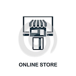 Online Store vector icon symbol. Creative sign from passive income icons collection. Filled flat Online Store icon for computer