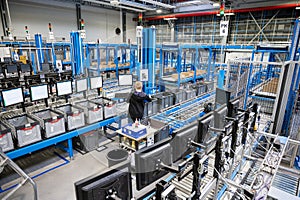 online store warehouse. automatic parcel machin