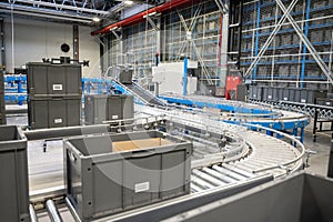 online store warehouse. automatic parcel machin