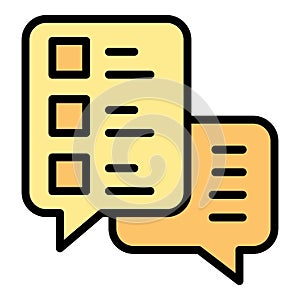 Online study chat icon vector flat