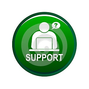 Online support button green