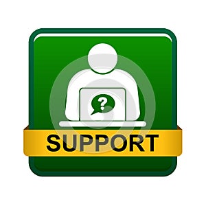 Online support button green