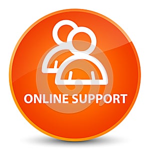 Online support (group icon) elegant orange round button