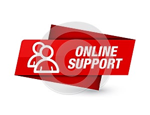Online support (group icon) premium red tag sign