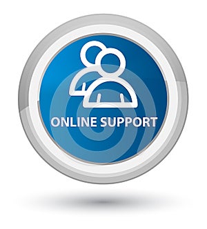 Online support (group icon) prime blue round button