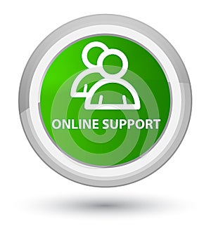 Online support (group icon) prime green round button
