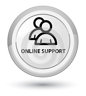 Online support (group icon) prime white round button